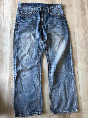 Axel Jeans Men’s 30x30 Blue Bootcut Denim Distressed Faded Casual Pants